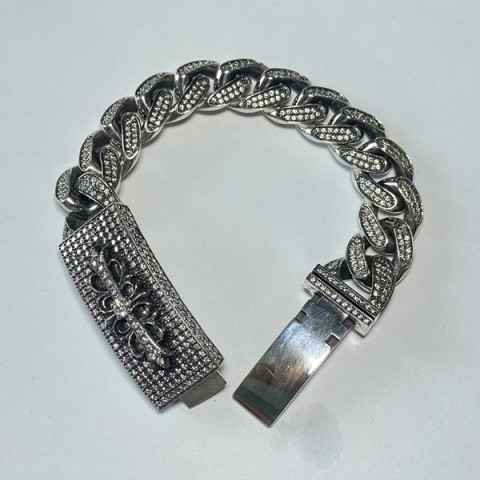 Chrome Hearts 크롬하츠 플로랄 클래식체인 클립 팔찌 (풀쥬얼리버전)