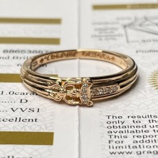 Chrome Hearts 크롬하츠 베이비 대거링 반지 22K골드 (모이사나이트셋팅)